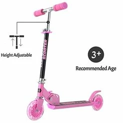 Discount 🎁 DADDYCHILD Scooters For Kids 2 Wheel Folding Kick Scooter For 👧 Girls Boys Ages 3+ To Teen, Fold-to-Carry, Lightweight, Portable Scooter With Motion-Activated Light-up Wheels, And Adjustable Handlebars Blue 🥰 -Scooters & Equipment Sales 31ofvcck1ML