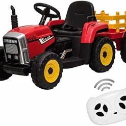 Flash Sale ⭐ Nasitip Kids Ride On Tractor With Green Trailer & Remote Control, 12V Toddler Battery With Slow Start 7LED Headlights USB Music Player 2+1 Gear Shift, Green Trailer, 35W/ EVA Tire (611-greenG35) 🤩 -Scooters & Equipment Sales 413qFb3tuUL. AC