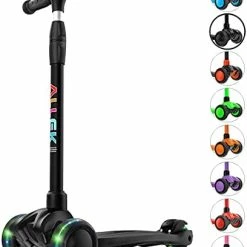 Promo 🔔 Kick Scooter B03, Lean 'N Glide 3-Wheeled Push Scooter With Extra Wide PU Light-Up Wheels, Any Height Adjustable Handlebar And Strong Thick Deck For Children From 3-12yrs (Rose Pink) 💯 -Scooters & Equipment Sales 414BO0KbI6L. AC