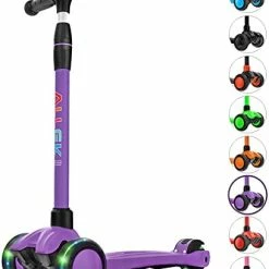 Promo 🔔 Kick Scooter B03, Lean 'N Glide 3-Wheeled Push Scooter With Extra Wide PU Light-Up Wheels, Any Height Adjustable Handlebar And Strong Thick Deck For Children From 3-12yrs (Rose Pink) 💯 -Scooters & Equipment Sales 415KIC4RP7L. AC