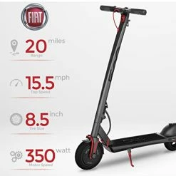 Buy 🥰 FIAT Electric Scooter, Electric Scooter For Adults With 350W Motor, Up To 16MPH & 20 Miles Long Range, Scooter For Adults With Dual Breaking System, Folding Electric Scooter For Travel & Commuting Vesuvio Black 😍