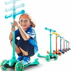 Top 10 😀 Kicksy Wheels Kicksy - Kids Scooter - Toddler Scooter For Kids 2-5, Adjustable Height -3 Wheel Scooter For Kids Ages 6-12 Boys & 👧 Girls- Kids Three Wheel Scooter With Light Up LED Wheels Made For Stable Ride Blu ✨ -Scooters & Equipment Sales 415lUnObsJL. AC
