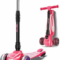 Best deal 🤩 LOL-FUN Toddler Scooter For Kids Ages 3-12 Years Old Boy Girl With 3 Wheel LED Lights, Extra-Wide Childrens Foldable Kick Scooter Kids Ages 3-5 With 4 Adjustable Height And Lean-to-Steer Austin Yellow 💯 -Scooters & Equipment Sales 41BaMdXB0TL. AC