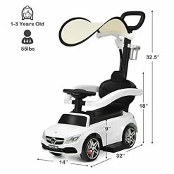 Buy โญ Costzon Push Car For Toddlers, 3 In 1 Mercedes Benz Stroller Sliding Walking Car W/ Canopy, Handle, Safety Bar, Cup Holder, Music, Underneath Storage, Foot-to-Floor Ride On Toy For Boys & ๐ง Girls, White ๐คฉ 16 Buy โญ Costzon Push Car For Toddlers, 3 In 1 Mercedes Benz Stroller Sliding Walking Car W/ Canopy, Handle, Safety Bar, Cup Holder, Music, Underneath Storage, Foot-to-Floor Ride On Toy For Boys & ๐ง Girls, White ๐คฉ -Scooters & Equipment Sales 41DaKA9Q84L