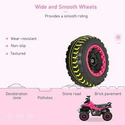 Deals ⌛ Aosom NO Power Ride On Push Car For Kids 4 Wheels Foot-to-Floor Sliding Walking ATV Toy With Music And Light For 18-36 Months, Pink ✔️ -Scooters & Equipment Sales 41DdwC8ZivL