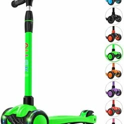 Flash Sale 😀 Allek Kick Scooter B03, Lean 'N Glide 3-Wheeled Push Scooter With Extra Wide PU Light-Up Wheels, Any Height Adjustable Handlebar And Strong Thick Deck For Children From 3-12yrs (Black) 💯 -Scooters & Equipment Sales 41DhInfJHgL. AC 1