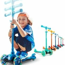 Top 10 😀 Kicksy Wheels Kicksy - Kids Scooter - Toddler Scooter For Kids 2-5, Adjustable Height -3 Wheel Scooter For Kids Ages 6-12 Boys & 👧 Girls- Kids Three Wheel Scooter With Light Up LED Wheels Made For Stable Ride Blu ✨ -Scooters & Equipment Sales 41ERqCeo3iL. AC