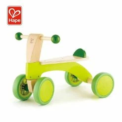 Brand new 😉 Hape Scoot Around Ride On Wood Bike | Award Winning Four Wheeled Wooden Push Balance Bike Toy For Toddlers With Rubberized Wheels, Bright Green ❤️ -Scooters & Equipment Sales 41GREcLq4XL