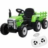 Flash Sale ⭐ Nasitip Kids Ride On Tractor With Green Trailer & Remote Control, 12V Toddler Battery With Slow Start 7LED Headlights USB Music Player 2+1 Gear Shift, Green Trailer, 35W/ EVA Tire (611-greenG35) 🤩 -Scooters & Equipment Sales 41J4enfk5lL