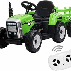 Flash Sale ⭐ Nasitip Kids Ride On Tractor With Green Trailer & Remote Control, 12V Toddler Battery With Slow Start 7LED Headlights USB Music Player 2+1 Gear Shift, Green Trailer, 35W/ EVA Tire (611-greenG35) 🤩 -Scooters & Equipment Sales 41J4enfk5lL. AC 1