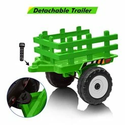 Flash Sale ⭐ Nasitip Kids Ride On Tractor With Green Trailer & Remote Control, 12V Toddler Battery With Slow Start 7LED Headlights USB Music Player 2+1 Gear Shift, Green Trailer, 35W/ EVA Tire (611-greenG35) 🤩 -Scooters & Equipment Sales 41N04jPwd6L