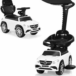 Coupon 🌟 OLAKIDS 3 In 1 Licensed Mercedes Benz Ride On Push Car, Kids Toy Stroller For Toddlers With Push Handle, Under Seat Storage, Baby Foot-to-Floor Sliding Walker With Removable Canopy, Music, Horn (Red) 💯 -Scooters & Equipment Sales 41OAv6s9dVL. AC