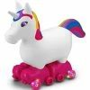 Outlet 🥰 Kid Trax Silly Skaters Unicorn Toddler Foot To Floor Ride On Toy, Kids 1-3 Years Old, Soft And Inflatable, Single Rider, Light Up LED Rollerskates, White (KT1590) ⌛ -Scooters & Equipment Sales 41Rd5MIJSUL