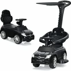 Coupon 🌟 OLAKIDS 3 In 1 Licensed Mercedes Benz Ride On Push Car, Kids Toy Stroller For Toddlers With Push Handle, Under Seat Storage, Baby Foot-to-Floor Sliding Walker With Removable Canopy, Music, Horn (Red) 💯 -Scooters & Equipment Sales 41c5iVO01AL. AC