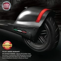 Buy 🥰 FIAT Electric Scooter, Electric Scooter For Adults With 350W Motor, Up To 16MPH & 20 Miles Long Range, Scooter For Adults With Dual Breaking System, Folding Electric Scooter For Travel & Commuting Vesuvio Black 😍 -Scooters & Equipment Sales 41cA17YwbwL