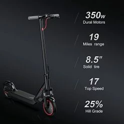 Coupon 🧨 Aovowheel ES7 Electric Scooter Adults, 8.5" Solid Tires, 350W Motor, 25 Miles Range, 17 Mph Folding Commuter Electric Scooter For Adults 🎉 -Scooters & Equipment Sales 41ciPwCegYL