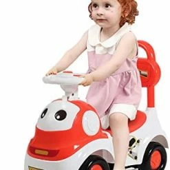 Cheap 🛒 Costzon 3 In 1 Push And Ride Racer For Kids, Sliding Car, Walker & Ride On Toy, Robot Cartoon Pushing Cart W/ Sound, Light, Backrest, Safe Brake, Storage Seat, Gift For Toddler Boys & 👧 Girls (Orange) ❤️ -Scooters & Equipment Sales 41eENjB7XL. AC