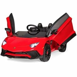 Brand new 🎉 Best Choice Products Kids 12V Ride On Lamborghini Aventador SV Sports Car Toy W/ Parent Control, AUX Cable, 2 Speeds, LED Lights, Sounds - R 👍
