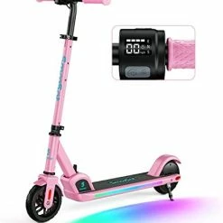 Hot Sale ⭐ MooSat E9 PRO Electric Scooter For Kids, Colorful Rainbow Light, LED Display, Adjustable Speed And Height, Foldable, Ages 8 And Up Blue ⭐ -Scooters & Equipment Sales 41ei2GU3QdL. AC