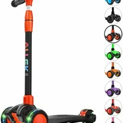 Promo 🔔 Kick Scooter B03, Lean 'N Glide 3-Wheeled Push Scooter With Extra Wide PU Light-Up Wheels, Any Height Adjustable Handlebar And Strong Thick Deck For Children From 3-12yrs (Rose Pink) 💯 -Scooters & Equipment Sales 41h7bre1AVL. AC