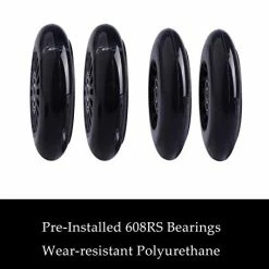 Promo 🤩 Wheelgoo Wiggle Car Polyurethane Replacement Wheels Set (Front,2P Light Up), Swing Car Wheels Pack (Rear,2P Narrower) Upgrade For Ride-on Toys (Black) 🔥 -Scooters & Equipment Sales 41iFOKWeUzL