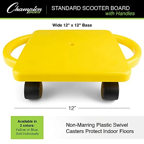 Budget โจ Champion Sports Scooter Board With Handles, Set Of 6, Wide 12 X 12 Base - Multi-Colored, Fun Sports Scooters With Non-Marring Plastic Casters For Children - Premium Kids Outdoor Activities And Toy ๐ 5 Budget โจ Champion Sports Scooter Board With Handles, Set Of 6, Wide 12 X 12 Base - Multi-Colored, Fun Sports Scooters With Non-Marring Plastic Casters For Children - Premium Kids Outdoor Activities And Toy ๐ - Image 3