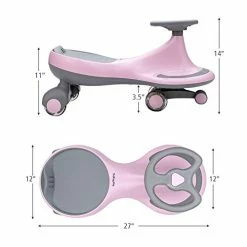 Cheapest 😀 BABY JOY Wiggle Car For Kids, Swing Car With LED Flashing Wheels, No Batteries, Gears Or Pedals, Uses Twist, Turn, Wiggle Movement To Steer, Ride-on Toy For Boys 👧 Girls 3 Year Old And Up (Pink) 🎁 -Scooters & Equipment Sales 41nLiWX6ZnL