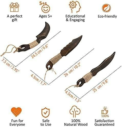 Promo β GC HOME GAMES CG Games Engaging Wooden Knives For Kids -3 Pack Eco-Friendly Handmade Wooden Toy Swords For Kids Aged 5 And Up -Durable, Safe, Chemical Free Outdoor Play Equipment For Kids. Bonus! Unique Bag π 5 Promo β GC HOME GAMES CG Games Engaging Wooden Knives For Kids -3 Pack Eco-Friendly Handmade Wooden Toy Swords For Kids Aged 5 And Up -Durable, Safe, Chemical Free Outdoor Play Equipment For Kids. Bonus! Unique Bag π - Image 3
