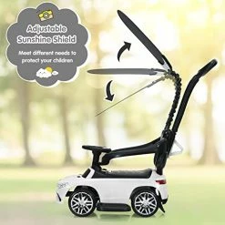 Discount 🧨 INFANS 3 In 1 Licensed Mercedes Benz Ride On Push Car, Kids Toy Stroller For Toddlers With Push Handle, Baby Foot-to-Floor Sliding Walker With Removable Canopy, Music, Horn, Under Seat Storage (White) ❤️ -Scooters & Equipment Sales 41ndZVLHK1L