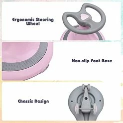 Cheapest 😀 BABY JOY Wiggle Car For Kids, Swing Car With LED Flashing Wheels, No Batteries, Gears Or Pedals, Uses Twist, Turn, Wiggle Movement To Steer, Ride-on Toy For Boys 👧 Girls 3 Year Old And Up (Pink) 🎁 -Scooters & Equipment Sales 41neC62pewS