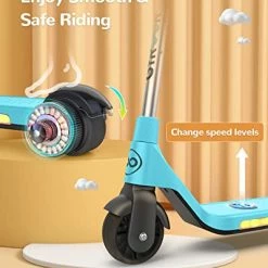 Hot Sale 🤩 Gyroshoes Electric Scooter For Kids With 3 Adjustable Heights & Flashing LED Lights, Lightweight Kids Electric Scooter With Kick-Start Boost And Gravity Sensor For Boys 👧 Girls Teens H30-blu 🛒 -Scooters & Equipment Sales 41pmyPEkEQL
