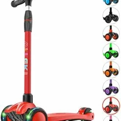 Flash Sale 😀 Allek Kick Scooter B03, Lean 'N Glide 3-Wheeled Push Scooter With Extra Wide PU Light-Up Wheels, Any Height Adjustable Handlebar And Strong Thick Deck For Children From 3-12yrs (Black) 💯 -Scooters & Equipment Sales 41prdJmXjpL. AC 1
