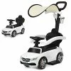 Buy ⭐ Costzon Push Car For Toddlers, 3 In 1 Mercedes Benz Stroller Sliding Walking Car W/ Canopy, Handle, Safety Bar, Cup Holder, Music, Underneath Storage, Foot-to-Floor Ride On Toy For Boys & 👧 Girls, White 🤩 -Scooters & Equipment Sales 41xleqnhLML