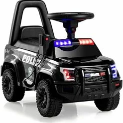 Outlet 🧨 OLAKIDS Ride On Push Police Car, Toddler Foot-to-Floor Sliding Toy With Siren, Steering Wheel, Megaphone, Horn, Headlights, Under Seat Storage, Kids Racer Walking Gift For Boys 👧 Girls 3+ (Black) ❤️ -Scooters & Equipment Sales 513S4zSGo4L. AC