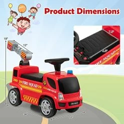 Brand new 🥰 HONEY JOY Kids Push And Ride Racer, Fire Engine Ride On Push Car W/Bubble Maker, Music, Lights, Under Seat Storage, Foot-to-Floor Sliding Push Cars For Toddler, Gift For Boys 👧 Girls, Red 🎁 -Scooters & Equipment Sales 516ba9hAKlL