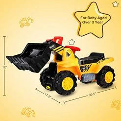 Wholesale ✔️ Costzon Kids Ride On Construction Bulldozer, Outdoor Digger Scooper Pulling Cart W/Front Loader Digger Horn Underneath Storage, Children Pretend Play Truck Toy (Yellow) 🥰 -Scooters & Equipment Sales 517FExl6rZL