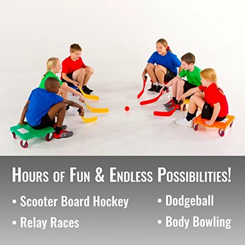 Promo π― Cosom Scooter Board Set, 16 Inch Premium Sit & Scoot Board With 4 Inch Non-Marring Performance Wheels, Double Race Bearings, & Safety Handles, Physical Education Class Equipment, Assorted Colors π 5 Promo π― Cosom Scooter Board Set, 16 Inch Premium Sit & Scoot Board With 4 Inch Non-Marring Performance Wheels, Double Race Bearings, & Safety Handles, Physical Education Class Equipment, Assorted Colors π - Image 3