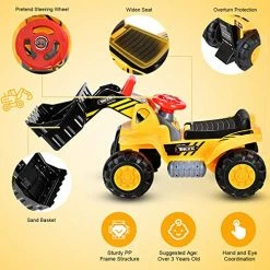 Wholesale ✔️ Costzon Kids Ride On Construction Bulldozer, Outdoor Digger Scooper Pulling Cart W/Front Loader Digger Horn Underneath Storage, Children Pretend Play Truck Toy (Yellow) 🥰 -Scooters & Equipment Sales 5186LjsHRbL