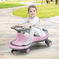 Cheapest 😀 BABY JOY Wiggle Car For Kids, Swing Car With LED Flashing Wheels, No Batteries, Gears Or Pedals, Uses Twist, Turn, Wiggle Movement To Steer, Ride-on Toy For Boys 👧 Girls 3 Year Old And Up (Pink) 🎁 -Scooters & Equipment Sales 519wTsUAWOL