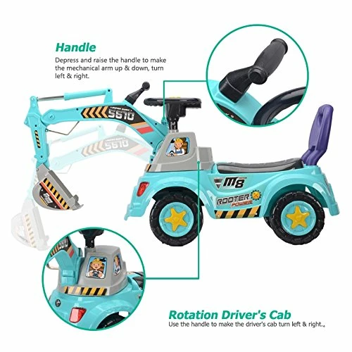 Outlet ⌛ Digger Scooter, Ride-on Excavator, Pulling Cart, Pretend Play Construction Truck (Color May Vary) By POCO DIVO Grabber-blue 🤩 4 Outlet ⌛ Digger Scooter, Ride-on Excavator, Pulling Cart, Pretend Play Construction Truck (Color May Vary) By POCO DIVO Grabber-blue 🤩 - Image 2