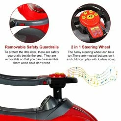 Coupon 😉 ChromeWheels 3 In 1 Ride On Toys Push Car With Guardrail, Mega Car For Toddlers, W/ Handle, Horn, Music, Color Red 🌟 -Scooters & Equipment Sales 51DAN3W8ODL