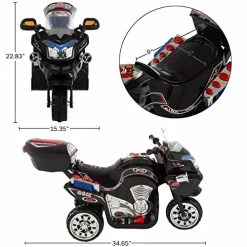 Outlet 🎁 On Toy, 3 Wheel Motorcycle Trike For Kids By Rockin' Rollers – Battery Powered Ride On Toys For Boys And 👧 Girls, 3 - 6 Year Old - Black FX 😍 -Scooters & Equipment Sales 51DsBg60fpL