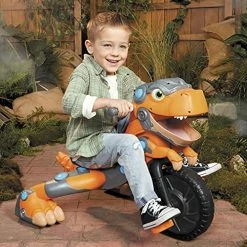 Best Sale 🧨 Chompin' Dino Trike, Outdoor Indoor Ride On Toy W/ Dinosaur Sounds Roars, Adjustable Seat, Rugged Wheels- Kids Gift, For Toddler Boys & 👧 Girls Ages 3 4 5+ Years Old ⭐ -Scooters & Equipment Sales 51I1ZJlwNWS