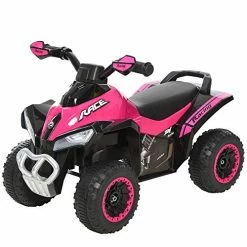 Deals ⌛ Aosom NO Power Ride On Push Car For Kids 4 Wheels Foot-to-Floor Sliding Walking ATV Toy With Music And Light For 18-36 Months, Pink ✔️