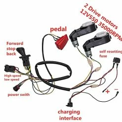 Best Sale ✔️ Weelye 12V Children Electric Car DIY Accessories Wires And Gearbox,Self-Made Toy Car Full Set Of Parts For Electric Car Kids Ride On 🔥 -Scooters & Equipment Sales 51K26haoJHS