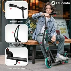 Deals 👍 LaScoota Professional Scooter For Ages 6+, Teens & Adults I Lightweight & Big Sturdy Wheels For Kids, Teen And Adults. A Foldable Kick Scooter For Indoor & Outdoor Fun. Great Gift & Toy. Up To 264 Lbs Yellow ⌛ -Scooters & Equipment Sales 51OM01jtbqL