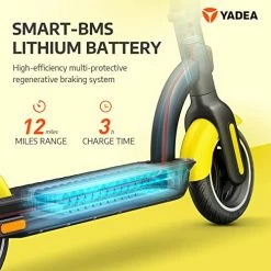 Cheapest 🛒 YADEA Electric Scooter Adults KS5 Pro, Max Speeds 21.8 MPH, 37.2 Miles Long Range, 3 Adjustable Mode, Dual Shock Absorption; KS3 Lite, Max Speed 15.6 MPH, 12 Miles Range, Foldable Scooters For Commute Ks5 Pro Black ✨ -Scooters & Equipment Sales 51P6wQBLNbL