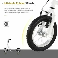 Coupon 💯 Aosom Youth Scooter Front And Rear Caliper Dual Brakes 12-Inch Inflatable Front Wheel Ride On Toy For Age 5+ Blue 🎉 -Scooters & Equipment Sales 51PKuBdRU0L