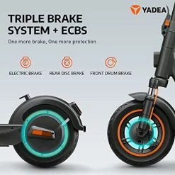 New 👍 YADEA Electric Scooter Adults KS5, 18.6 MPH 25 Miles, Front Suspension; KS3, 15.6 MPH 19 Miles; Foldable, Cruise Control, Energy Recovery, Smart BMS Ks5 Mint Blue 👍 -Scooters & Equipment Sales 51RKmpRtg0L
