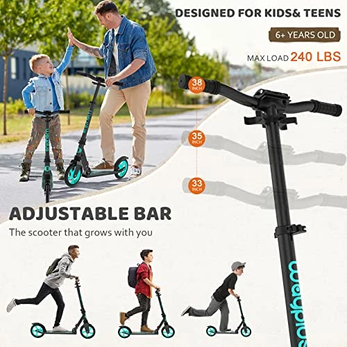 Coupon β WAYPLUS Kick Scooter For Ages 6+,Kid, Teens & Adults. Max Load 240 LBS. Foldable, Lightweight, 8IN Big Wheels For Kids, Teen And Adults, 4 Adjustable Levels. Bearing ABEC9 White π 4 Coupon β WAYPLUS Kick Scooter For Ages 6+,Kid, Teens & Adults. Max Load 240 LBS. Foldable, Lightweight, 8IN Big Wheels For Kids, Teen And Adults, 4 Adjustable Levels. Bearing ABEC9 White π - Image 2